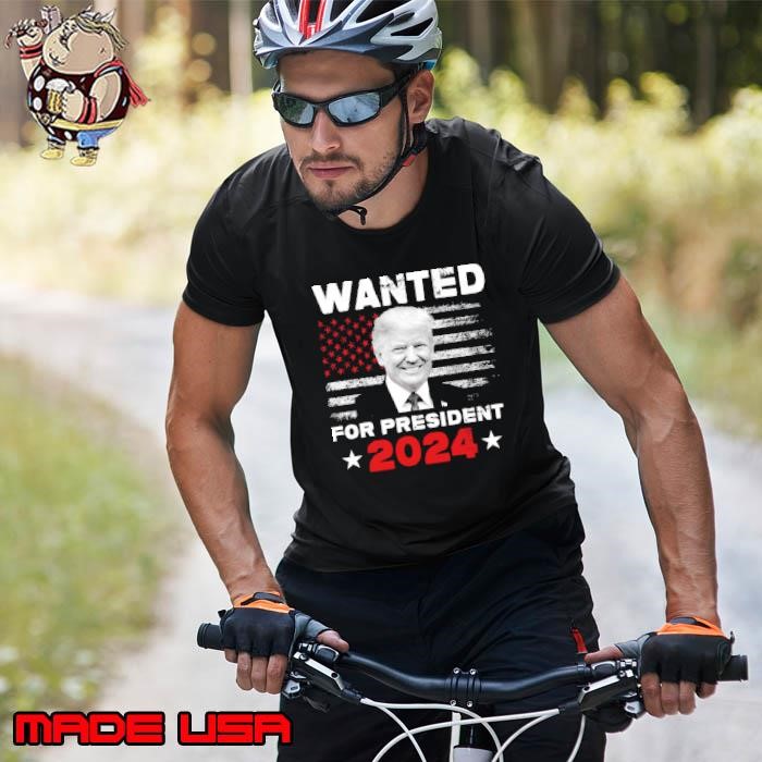 Funny Donald Trump MugShot Wanted For U.S. President 2024 Usa Flag Unisex