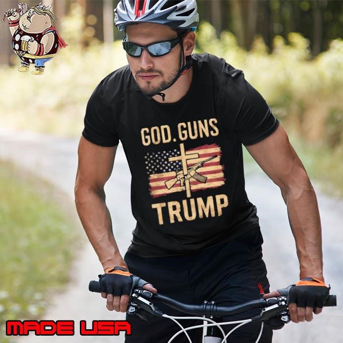 God guns trump american flag 4th of july Unisex