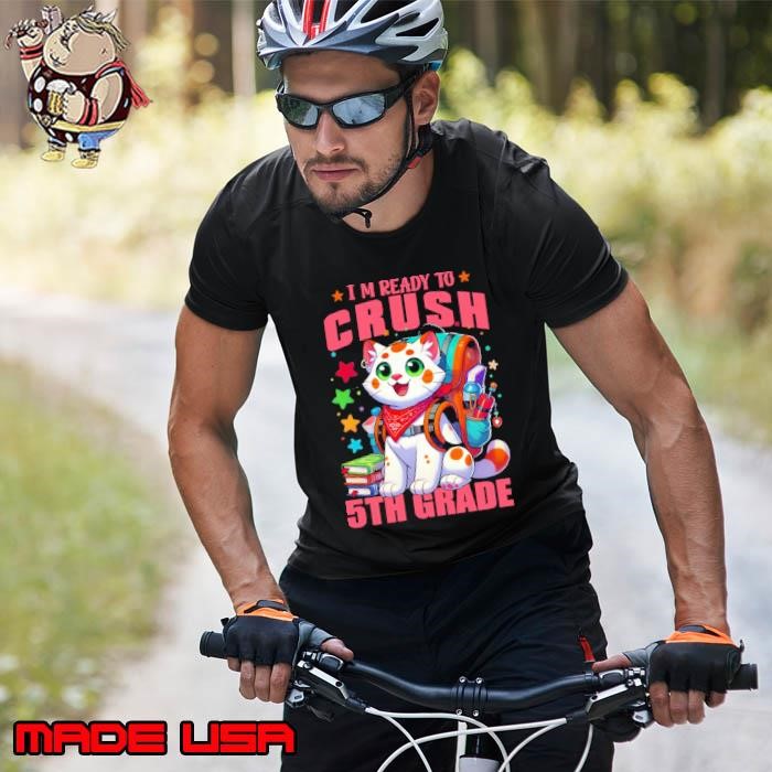 I'm Ready to Crsuh 5th Grade Back to School Anime Cat Neko Unisex