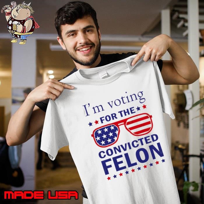 I'm Voting For The Convicted Felon Sunglasses Usa Flag Donald Trump 2024 Unisex