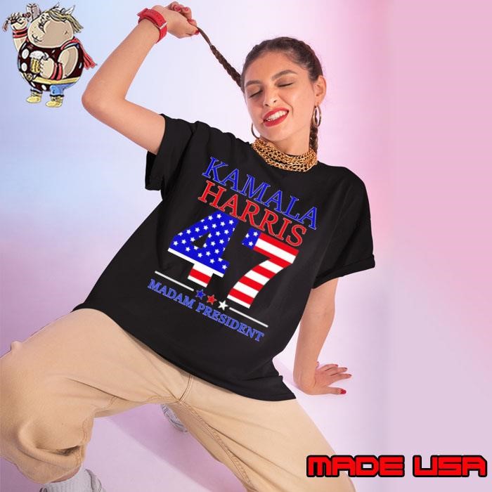 Kamala 47 USA Flag Madam President Vote Ladies tee