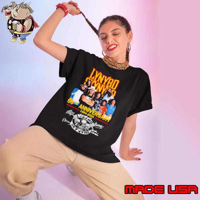 Lynyrd Skynyrd Members 60th Anniversary 1964-2024 Signatures Ladies tee