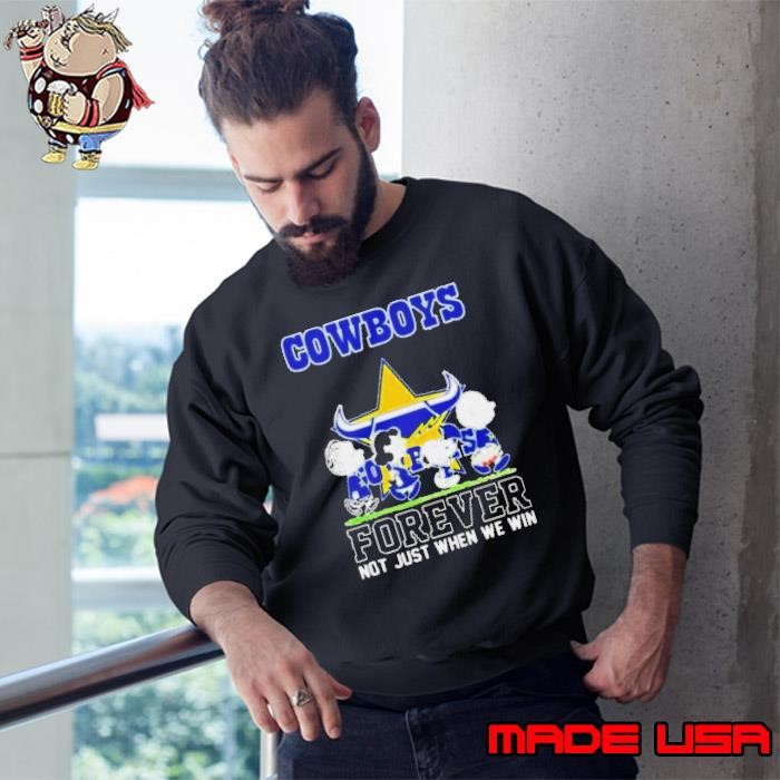 Peanuts Characters Walking North Queensland Cowboys Forever Not Just When We Win Sweatshirt