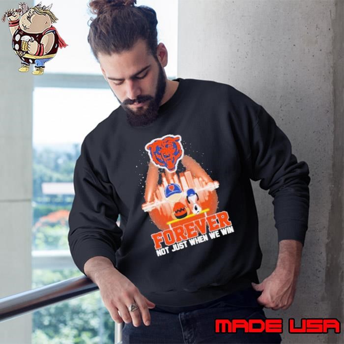 Peanuts Snoopy And Charlie Brown Watching Chicago Bears Forever Not Just When We Win Sweatshirt