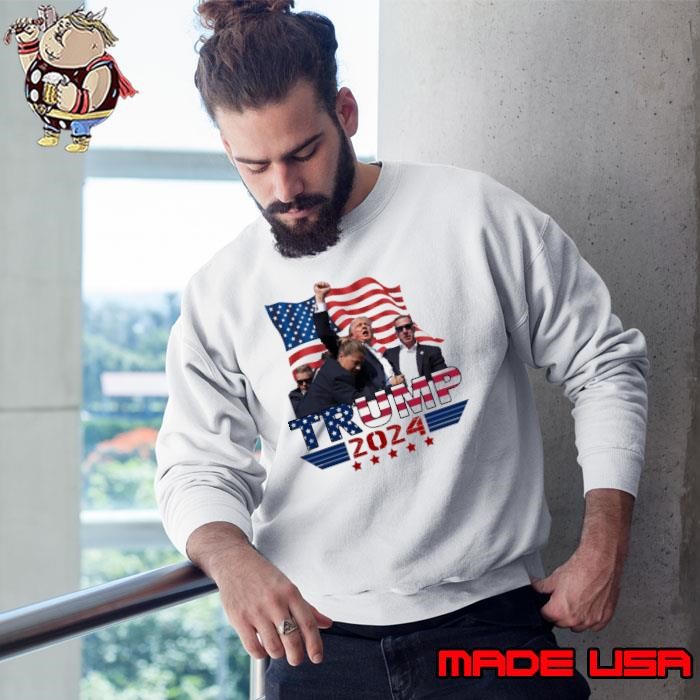 President Trump 2024 Support Fight Fight Fight Usa flag Sweatshirt