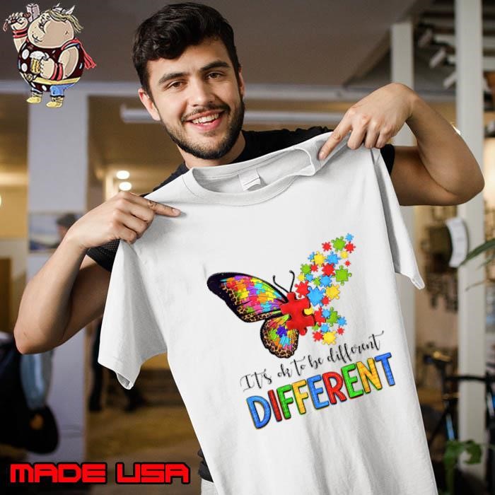 Puzzle Butterfly It's OK To Be Different Autism Awareness Unisex