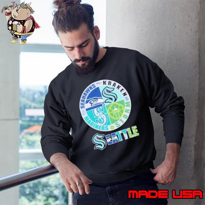 Seattle Sports Teams Logo 2024 Seahawks, Kraken, Mariners And Storm Sweatshirt