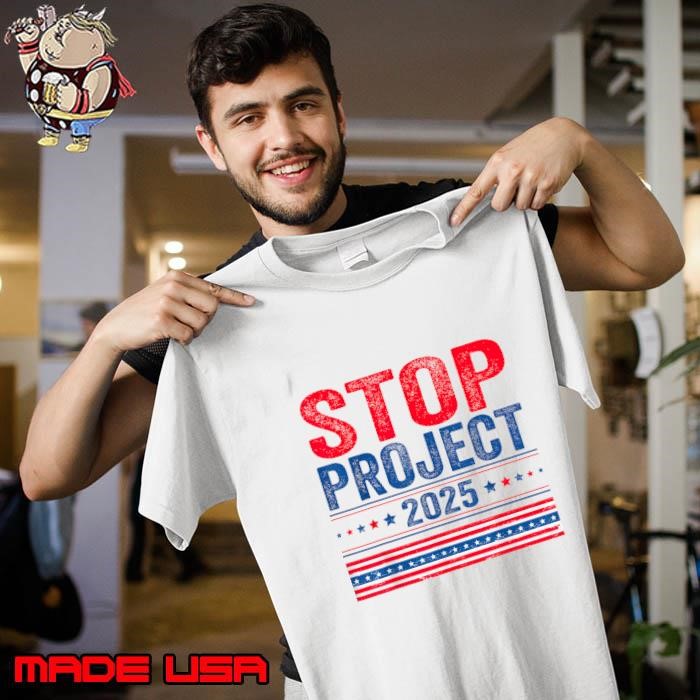 Stop Project 2025 Flag USA Stars Election Unisex
