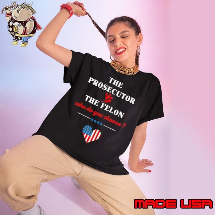 The Prosecutor vs The Felon 2024 Voting Election 2024 USA Flag Ladies tee