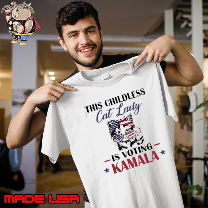 This Childless Cat Lady Is Voting Kamala American Flag Vote Unisex