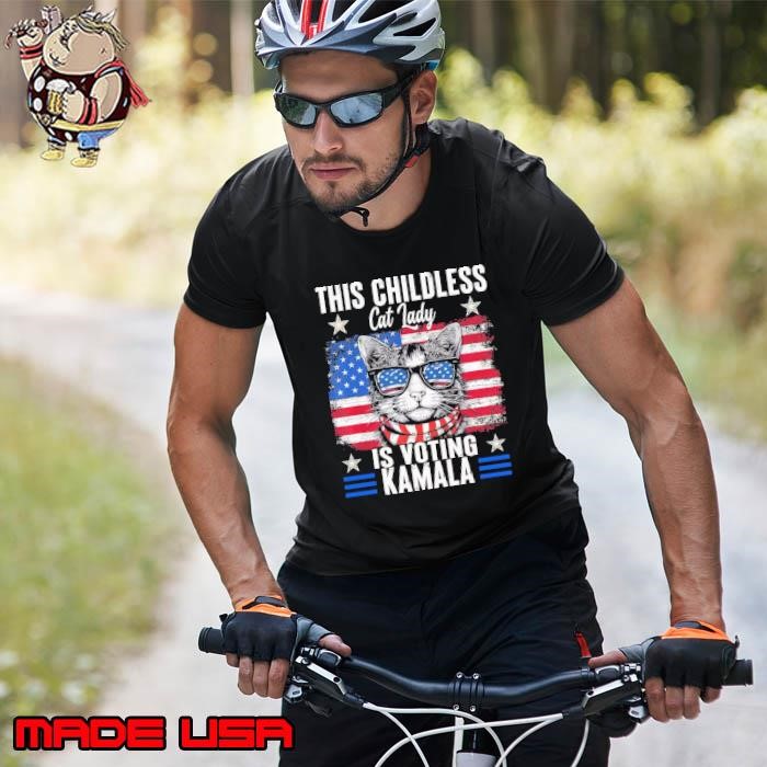 This Childless Cat Lady is Voting Kamala-Harris 2024 Usa flag Unisex