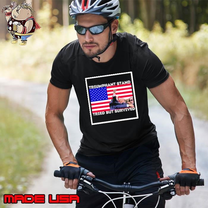 Trump Assassination Attempt Tried But Survived American Flag Unisex