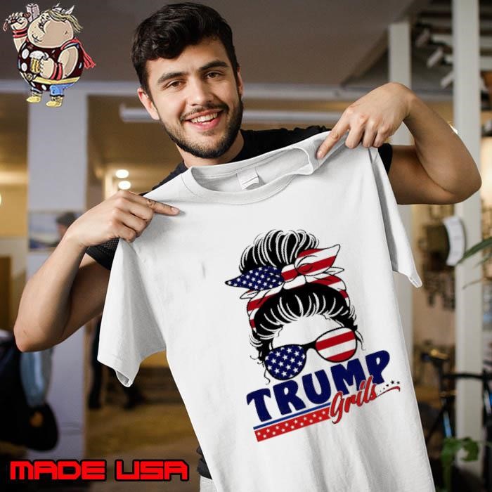 Trump Girl Messy Bun 2024 Election American Flag Unisex