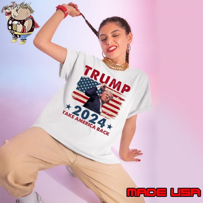 Trump Strong Fight For Freedom Take America Back 2024 Usa Flag Ladies tee