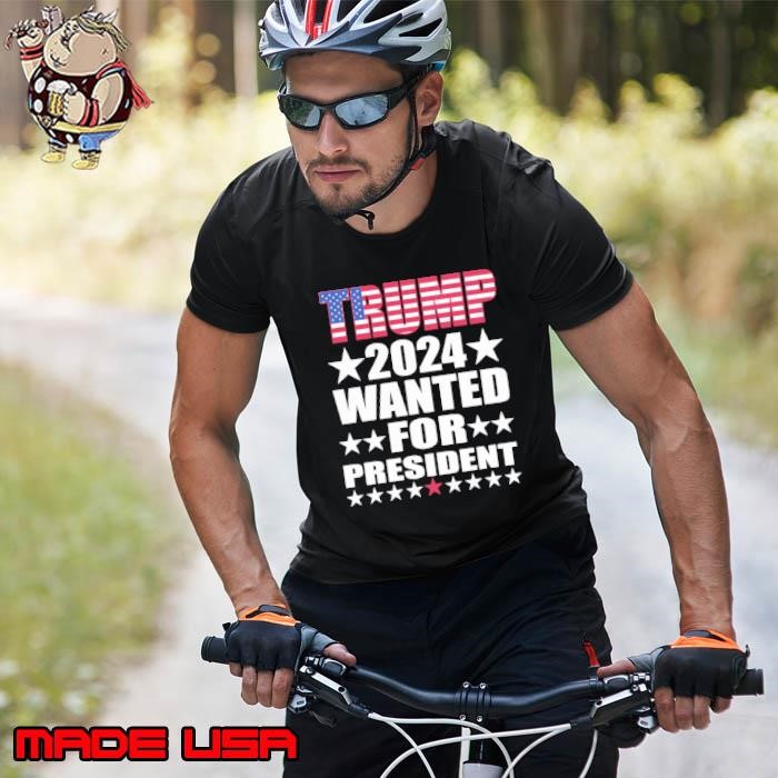 Trump Wanted for President 2024 Stars American Flag Unisex