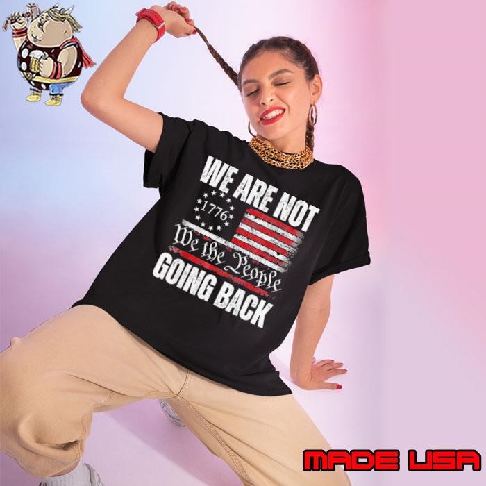We're not going back kamala harris 2024 for president usa flag Ladies tee