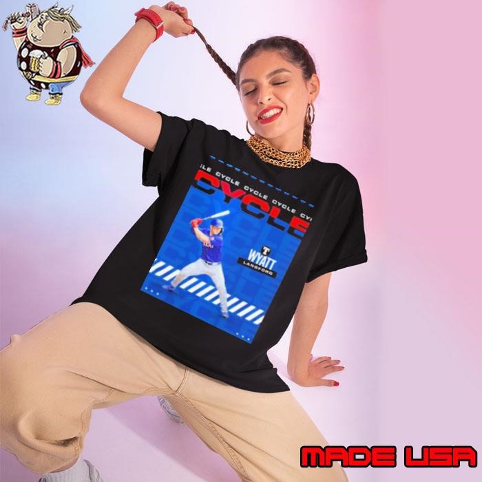 Wyatt Langford Texas Rangers Cycle 2024 Ladies tee