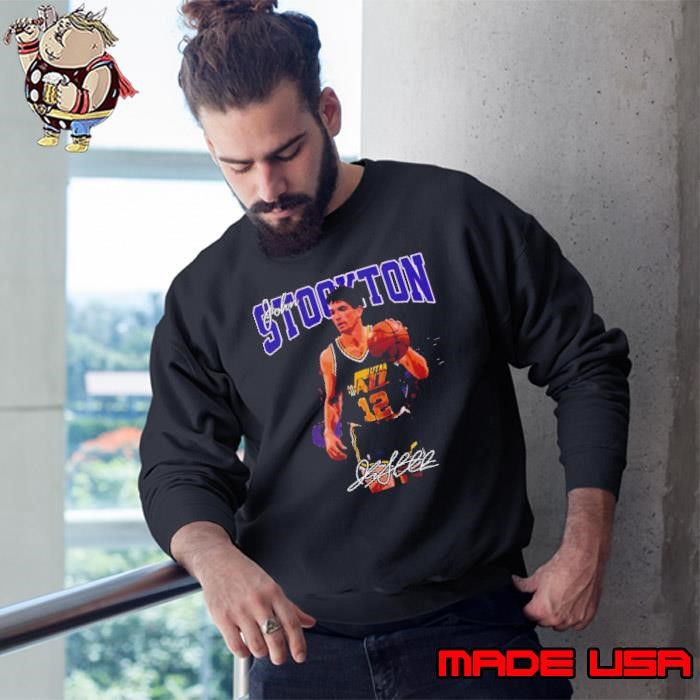 Basketball Signature John Stockton Legend signatures Sweatshirt