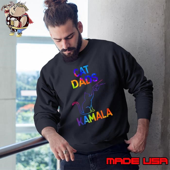 Cat Dads for Kamala Tie-Dye Harris Madam President 47 Sweatshirt