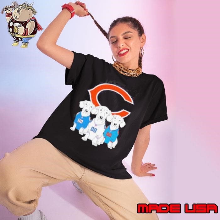 Chicago Bear Dachshund Dogs Ladies tee