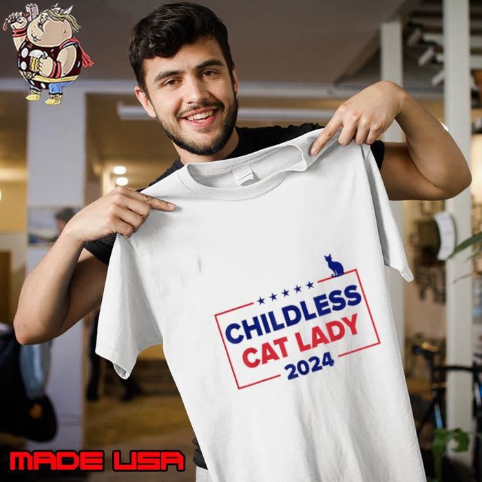Childless Cat Lady 2024 Blue Stars Line Red Election Unisex