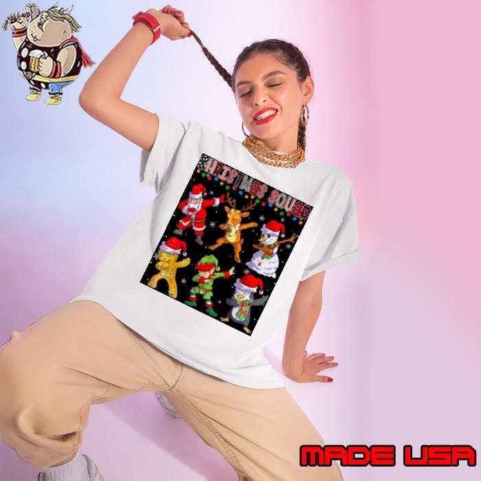 Christmas Dab Santa Friends Matching Family Christmas Squad Ladies tee