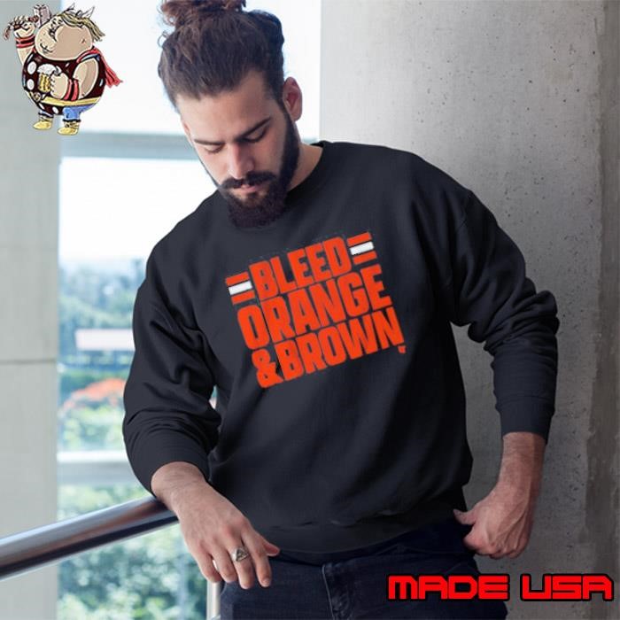 Cleveland Football Bleed Orange Brown Sweatshirt