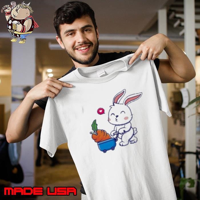 Cute Rabbit Bring Carrot With Trolley Cartoon Unisex