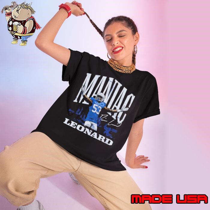 Darius Leonard Indianapolis Cityscape Signature Ladies tee