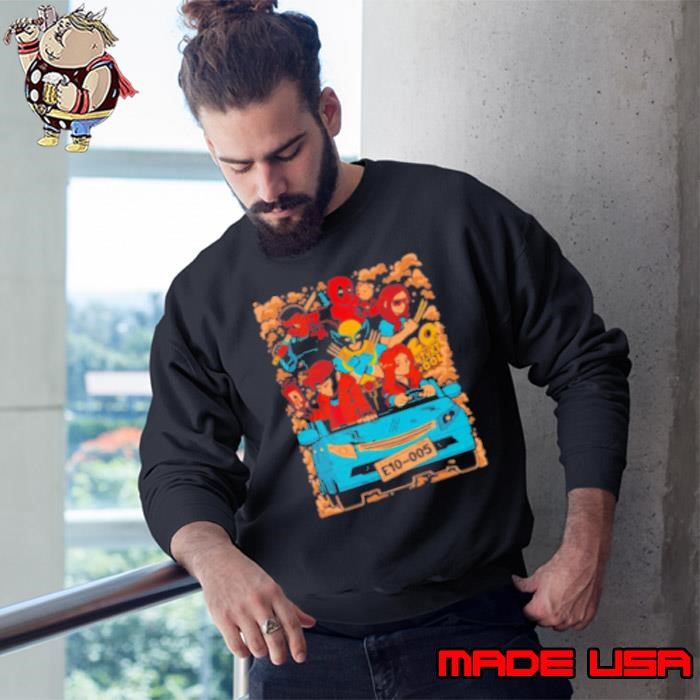 Deadpool And Wolverine Blade Deadpool Dogpool X 23 Elektra and Gambit Multiverse Cameo Ride Sweatshirt