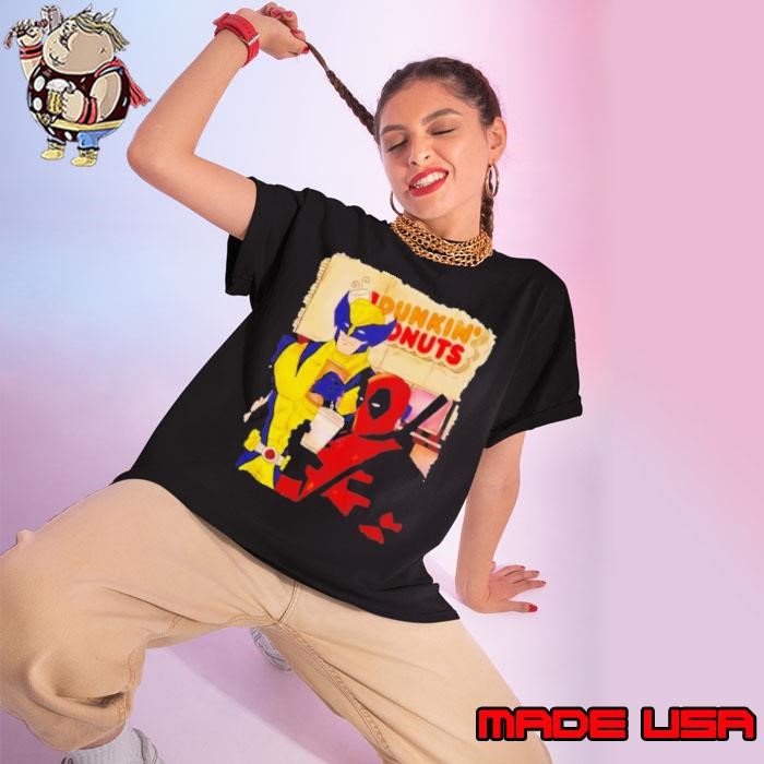 Deadpool And Wolverine Dunkin Donuts Ladies tee