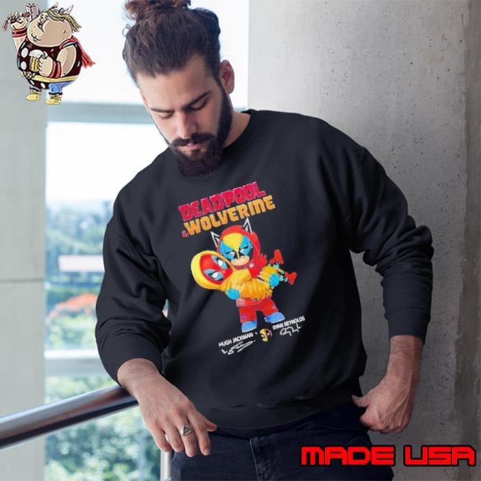 Deadpool & Wolverine Hugh Jackman Ryan Reynolds Signature Sweatshirt
