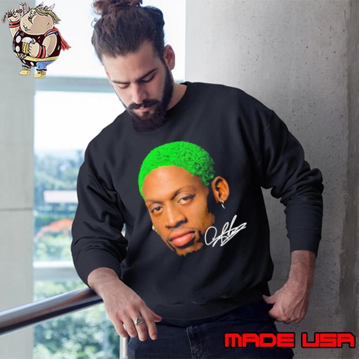 Dennis Rodman American former professional basketball Head Green Sweatshirt