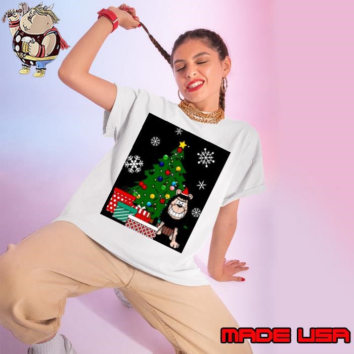 Gnasher Around The Christmas Tree Dennis the Menace Ladies tee