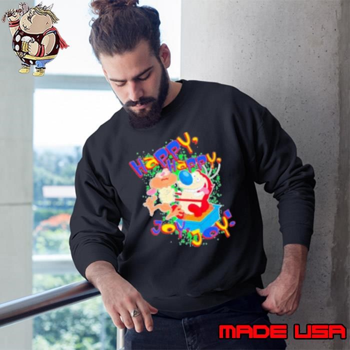 Happy Happy Joy Joy Vintage Retro Cartoon Cute Kids Logo Movie Classic Sweatshirt