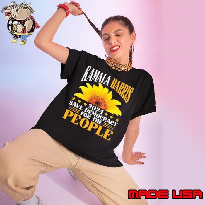 Harris Waltz 2024 Save Democracy For The People Sunflower Election Ladies tee
