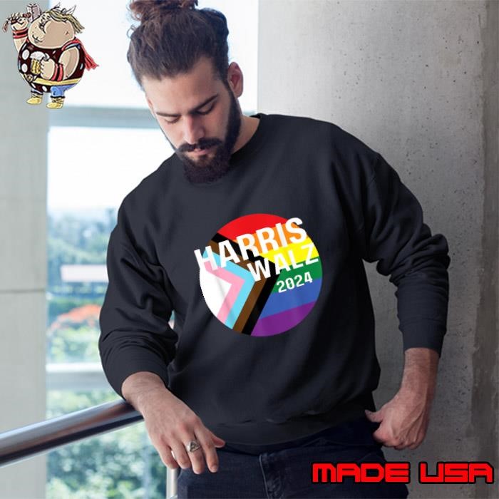 Harris Walz 2024 LGBTQ Gay Pride Rainbow Kamala Harris Sweatshirt
