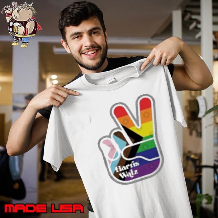 Harris Walz 2024 Peace Sign LGBT Pride Unisex