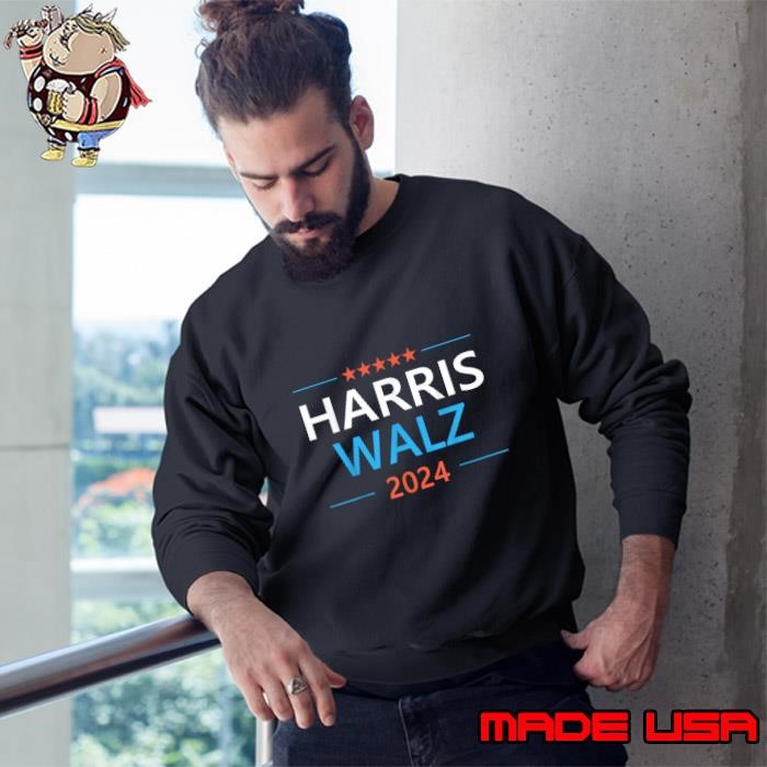 Harris Walz 2024 Stars Election for President Patriotic Kamala Democrat Sweatshirt