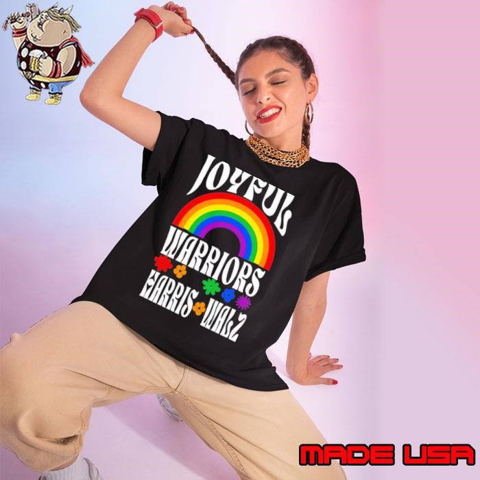 Joyful Warrior Kamala Tim Harris Walz 2024 Vote President Rainbow Ladies tee