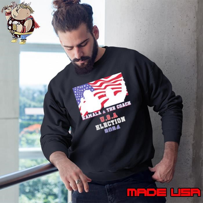 Kamala And The Coach Usa Election 2024 American Flag Sweatshirt