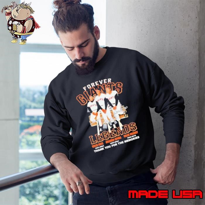 Legends Willie Mays Orlando Cepeda And Willie Mccovey Forever Giants Thank You For The Memories signatures Sweatshirt
