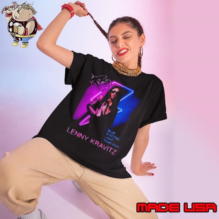 Lenny Kravitz Electric Blue Light Tour 2024 Signature Ladies tee
