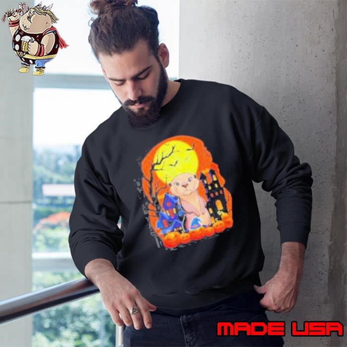 Sea otter with pumpkins halloween Sweatshirt