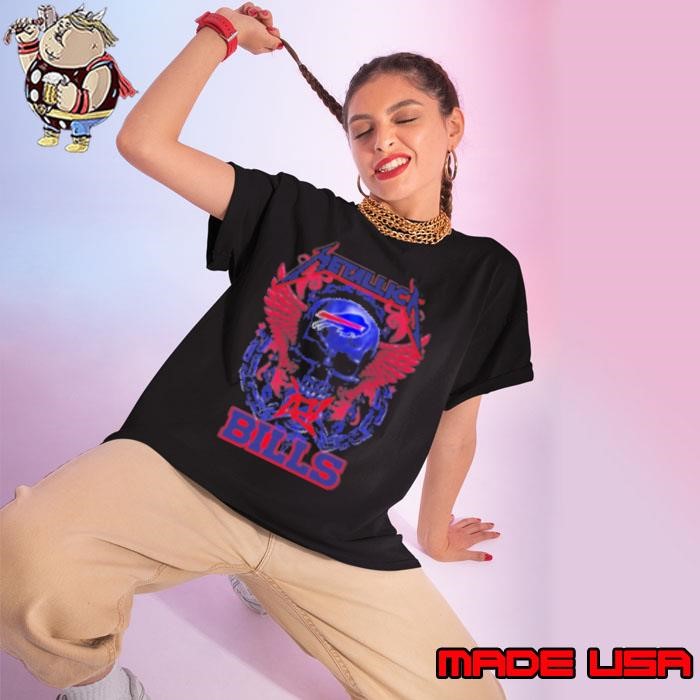 Skull Metallica Buffalo Bills World Tour 2024 Ladies tee