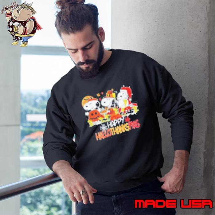 Snoopy Horror Pumpkin Happy HalloThankMas Sweatshirt