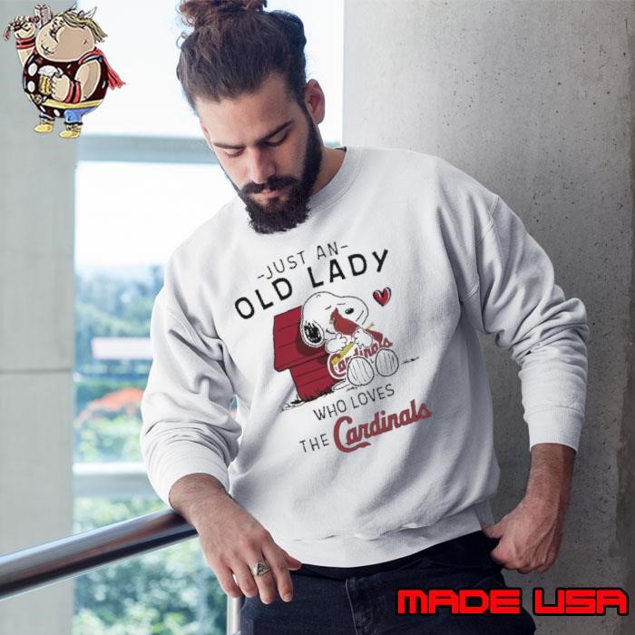 Snoopy Just An Old Lady Who Loves The St Louis Cardinals Sweatshirt