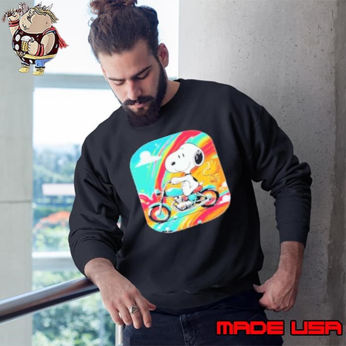 Snoopy Tribute Art Handraw Design Motorbike Bike Snoopy Sweatshirt