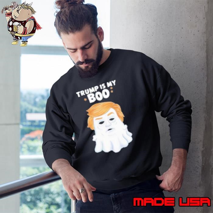 Trump Is My Boo 2024 Hair Funny Ghost Halloween Sweatshirt
