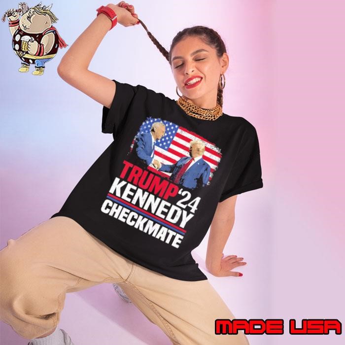 Trump Kennedy Checkmate 2024 American Flag President Ladies tee